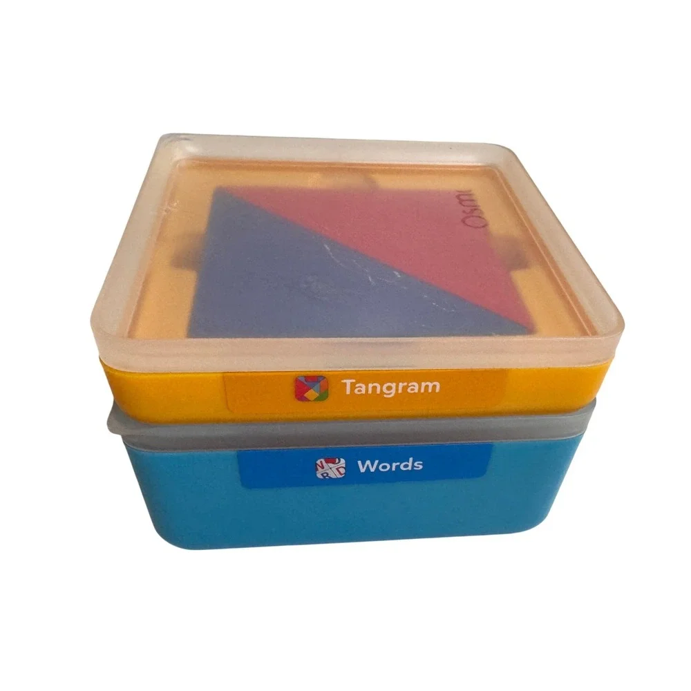 Osmo Tangram and Words Game Pieces Set Blue Orange Cases Educational STEM Toy